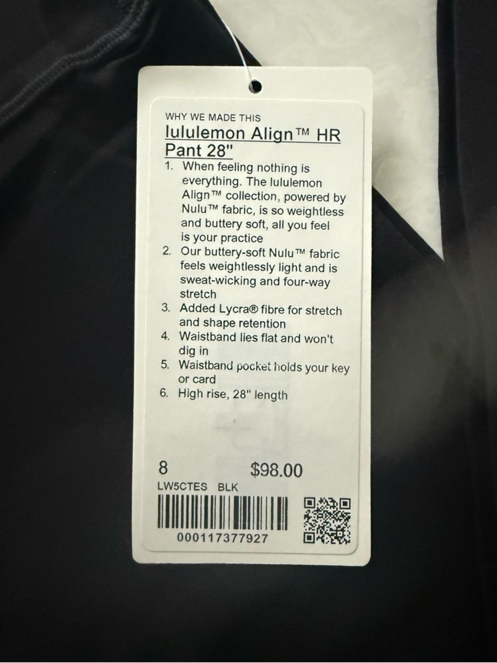 Lululemon Align HR
Pant 28" Size 8 - Picture 2 of 3
